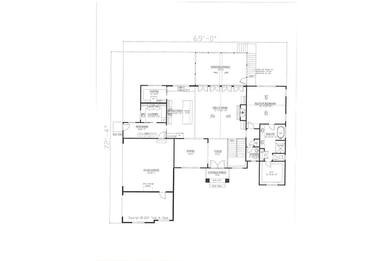 Architectural House Design - Floor Plan - Main Floor for Farmhouse House Plan #437-129 - 3 bed, 3.5 bath