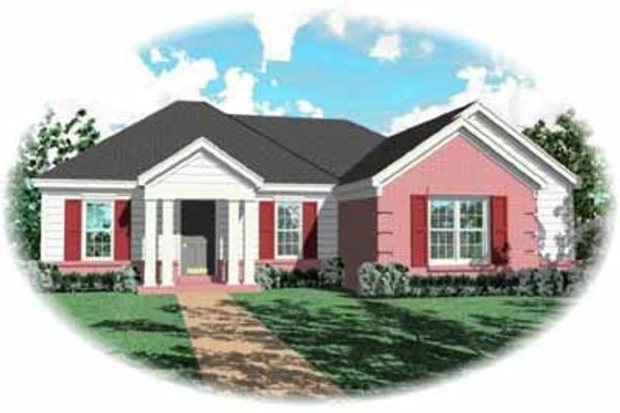 Exterior - Front Elevation for Southern House Plan #81-238 - 3 bed, 2 bath
