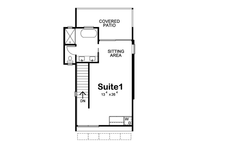 Home Plan - Floor Plan - Upper Floor for Modern House Plan #20-2540 - 1 bed, 1.5 bath
