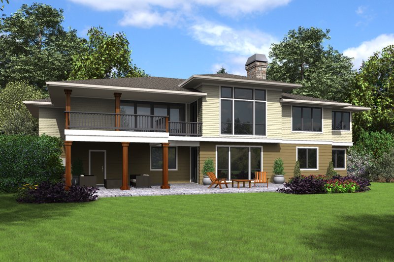 Architectural House Design - Exterior - Rear Elevation for Prairie House Plan #48-700 - 3 bed, 2.5 bath