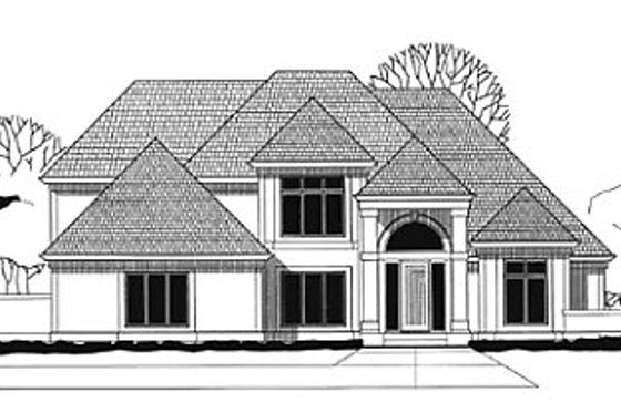 Exterior - Front Elevation House Plan #67-162 - 4 bed, 4 bath