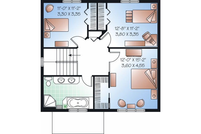 Dream House Plan - Floor Plan - Upper Floor for Traditional House Plan #23-738 - 3 bed, 1.5 bath