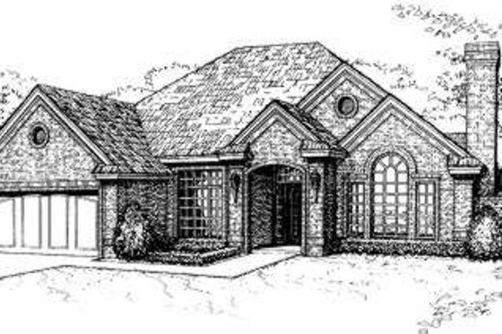 Exterior - Front Elevation for European House Plan #310-110 - 3 bed, 2 bath