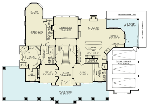 Farmhouse Floor Plan - Main Floor Plan #119-454