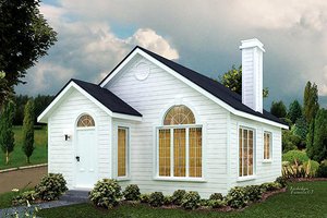 Cottage Exterior - Front Elevation Plan #57-495