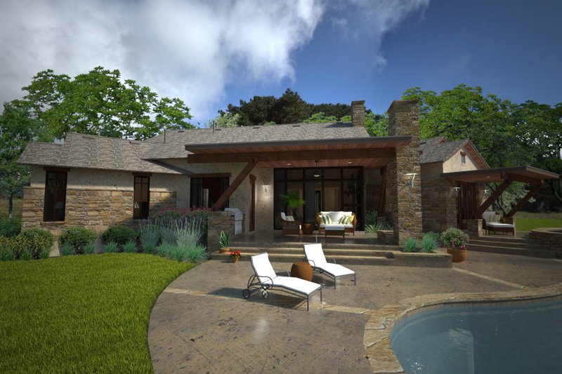 Architectural House Design - Exterior - Rear Elevation 2 for Country House Plan #120-192 - 3 bed, 2.5 bath