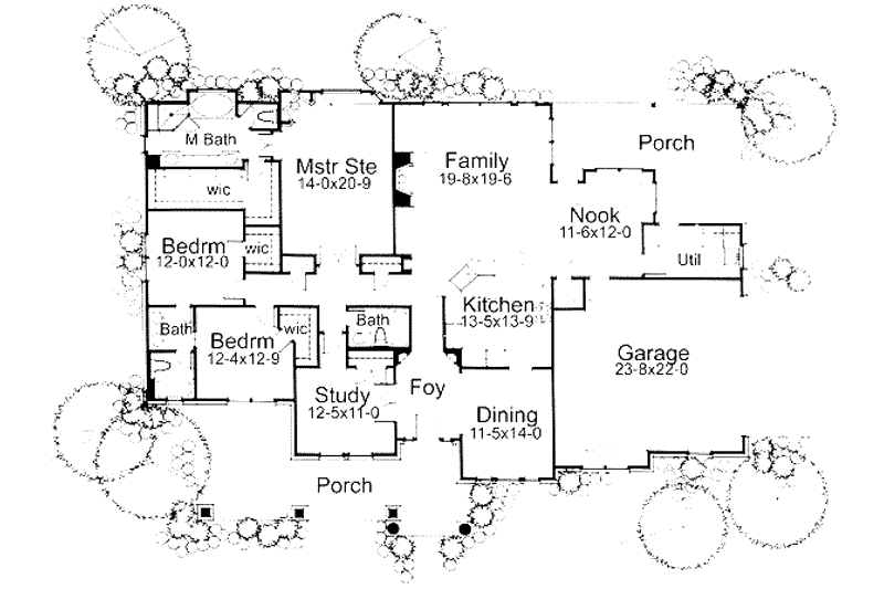 House Blueprint - Floor Plan - Main Floor for Southern House Plan #120-110 - 3 bed, 3 bath