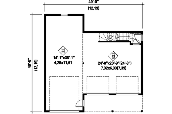 Floor Plan - Main Floor for Country House Plan #25-4754, 0 bath