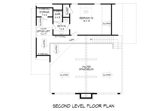 Floor Plan - Upper Floor for Contemporary House Plan #932-558 - 2 bed, 2.5 bath