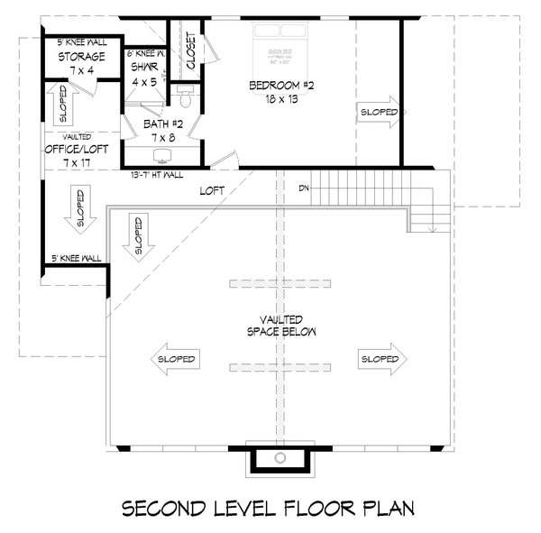 Contemporary Floor Plan - Upper Floor Plan #932-558