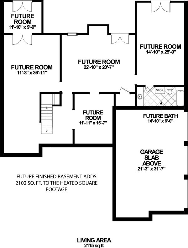 Craftsman Floor Plan - Lower Floor Plan #56-719