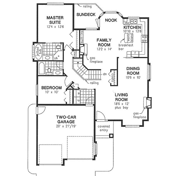 Architectural House Design - Traditional Floor Plan - Main Floor Plan #18-1013