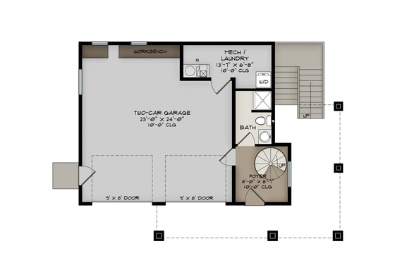 Floor Plan - Main Floor for Cabin House Plan #1108-5 - 2 bed, 2 bath