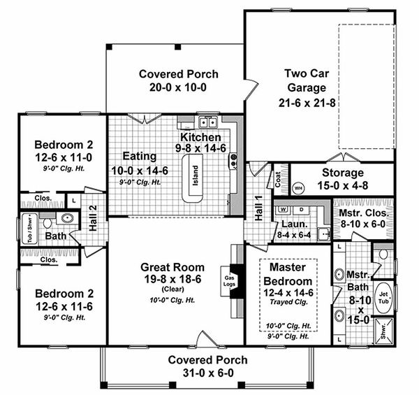 House Plan Design - European Floor Plan - Main Floor Plan #21-339