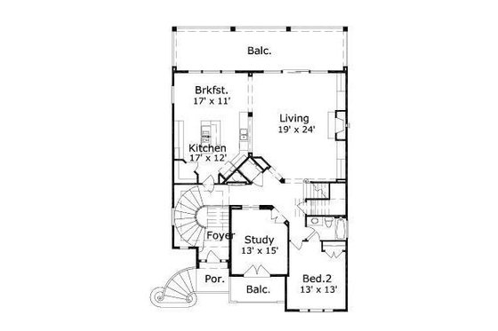 Floor Plan - Upper Floor for Mediterranean House Plan #411-721 - 3 bed, 3 bath