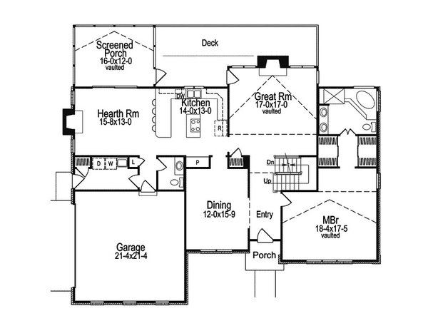 House Blueprint - Traditional Floor Plan - Main Floor Plan #57-714