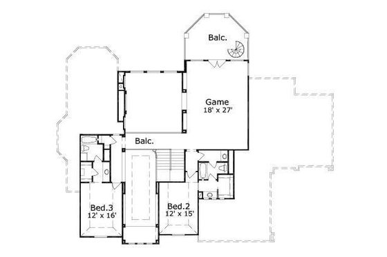 Floor Plan - Upper Floor for Mediterranean House Plan #411-598 - 4 bed, 4.5 bath