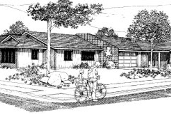 Exterior - Front Elevation for Traditional House Plan #303-134 - 3 bed, 2 bath