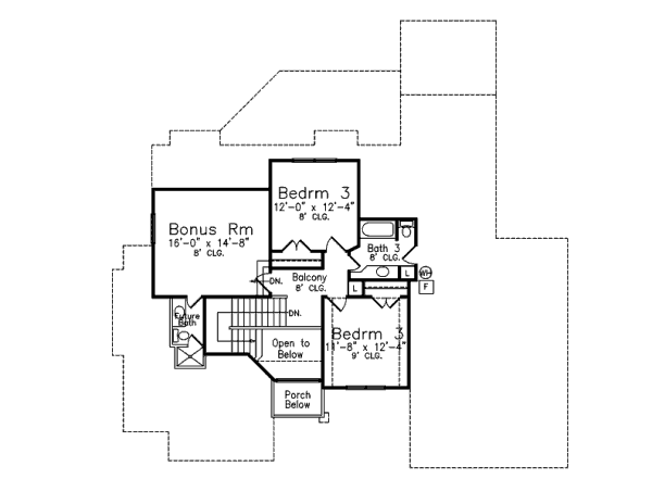 European Floor Plan - Upper Floor Plan #52-232
