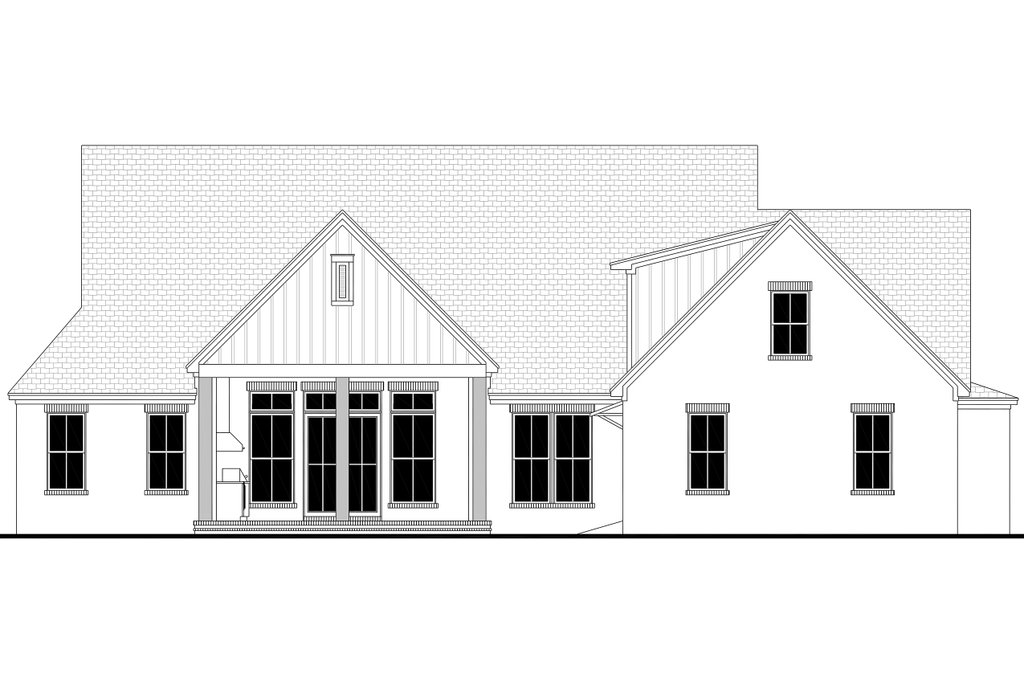 Exterior - Rear Elevation 5 for Farmhouse House Plan #430-438 - 3 bed, 3.5 bath