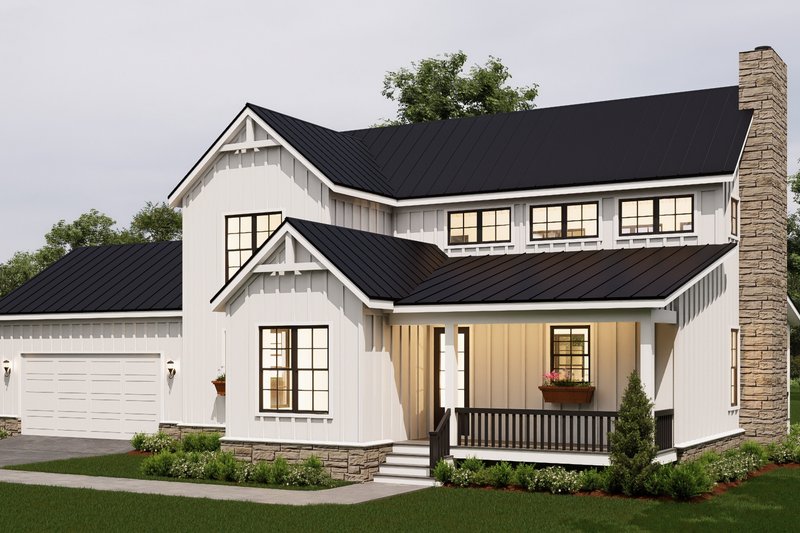 House Blueprint - Exterior - Front Elevation 4 for Farmhouse House Plan #932-1429 - 3 bed, 2.5 bath