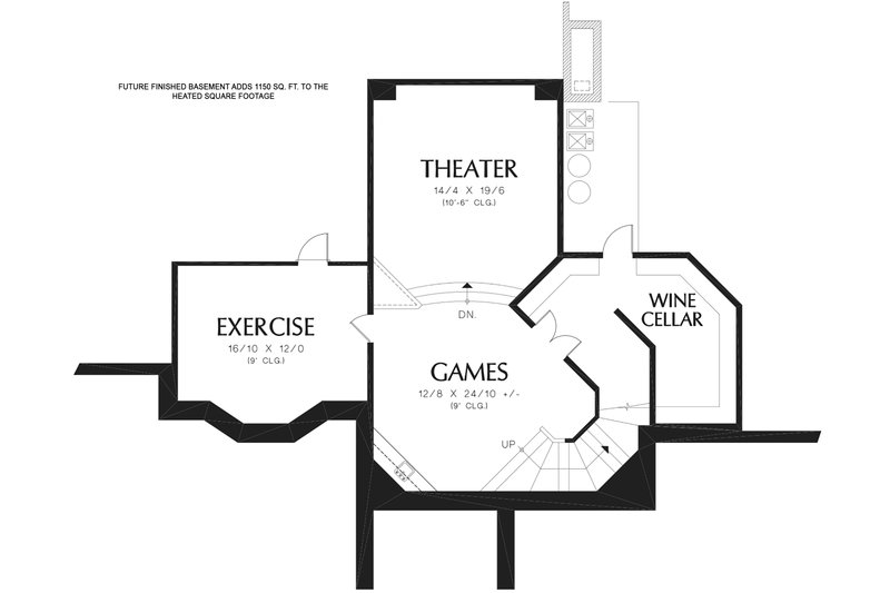 Architectural House Design - Floor Plan - Lower Floor for European House Plan #48-962 - 5 bed, 6.5 bath