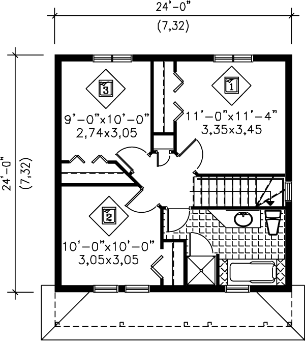 Victorian Floor Plan - Upper Floor Plan #25-290