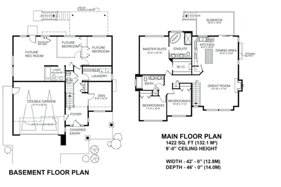 Floor Plan - Other Floor for Prairie House Plan #1100-33 - 3 bed, 2 bath
