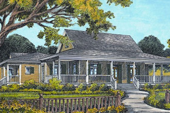 Exterior - Front Elevation for Southern House Plan #417-378 - 4 bed, 3.5 bath