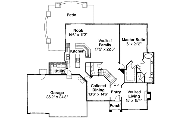 House Plan Design - Ranch Floor Plan - Main Floor Plan #124-170