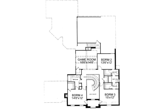 Floor Plan - Upper Floor for European House Plan #141-110 - 4 bed, 4.5 bath