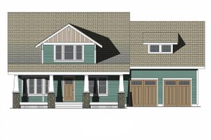 Exterior - Front Elevation 3 for Craftsman House Plan #461-70 - 4 bed, 3.5 bath