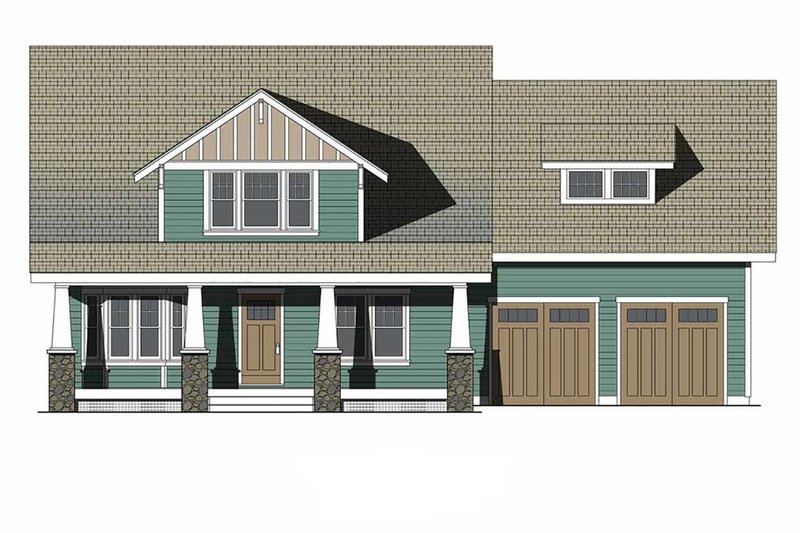 House Plan Design - Exterior - Front Elevation 3 for Craftsman House Plan #461-70 - 4 bed, 3.5 bath