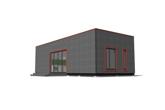 Exterior - Front Elevation 3 for Modern House Plan #549-29 - 2 bed, 2 bath