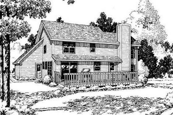 Exterior - Rear Elevation for Traditional House Plan #312-535 - 3 bed, 2.5 bath