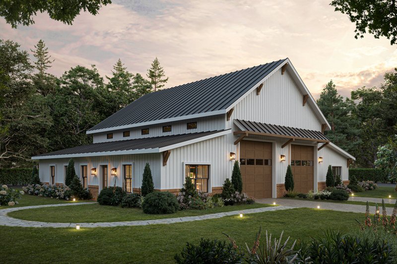 House Blueprint - Exterior - Rear Elevation for Farmhouse House Plan #1117-43 - 1 bed, 2 bath