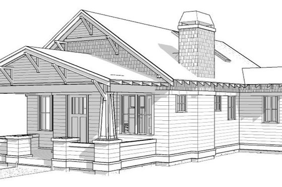 Exterior - Front Elevation 6 for Craftsman House Plan #895-160 - 2 bed, 2 bath