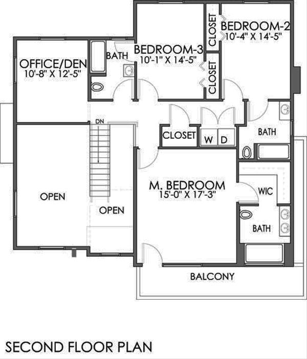 Modern Floor Plan - Upper Floor Plan #518-4
