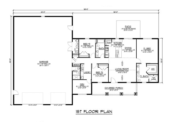 Barndominium Floor Plan - Main Floor Plan #1064-224