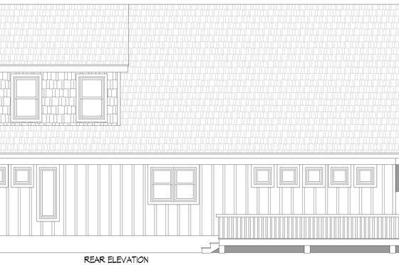 Exterior - Rear Elevation for Country House Plan #932-1062 - 3 bed, 2.5 bath