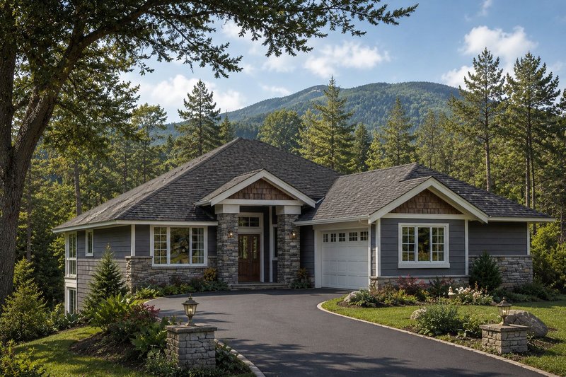 House Design - Exterior - Front Elevation 2 for Farmhouse House Plan #1100-119 - 2 bed, 2 bath