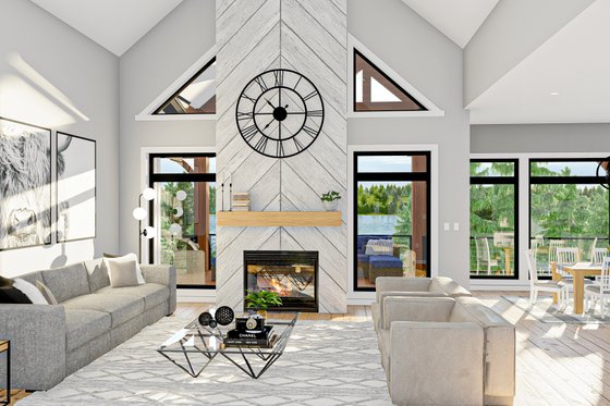 Interior - Family Room for Beach House Plan #455-245 - 2 bed, 2.5 bath