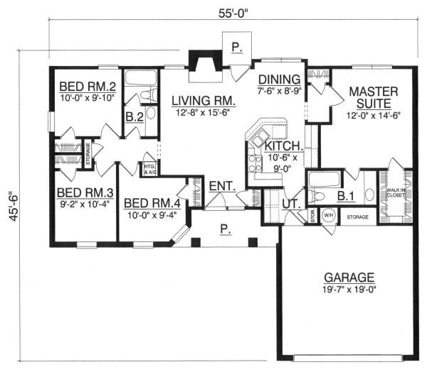 House Design - Traditional Floor Plan - Main Floor Plan #40-374