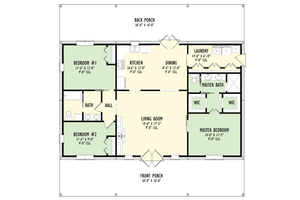 Floor Plan - Main Floor for Barndominium House Plan #1092-57 - 3 bed, 2 bath