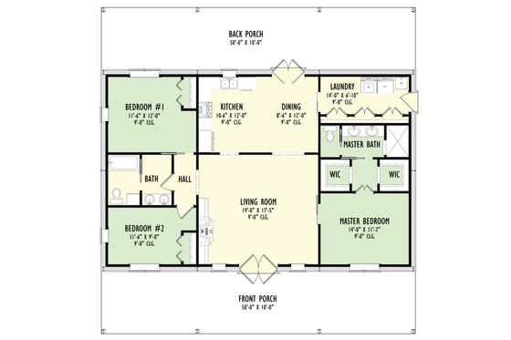 Floor Plan - Main Floor for Barndominium House Plan #1092-57 - 3 bed, 2 bath