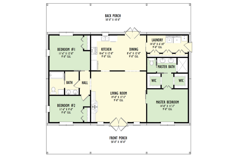 House Plan Design - Floor Plan - Main Floor for Barndominium House Plan #1092-57 - 3 bed, 2 bath