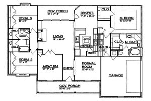 Floor Plan - Main Floor for Country House Plan #935-1 - 3 bed, 2 bath