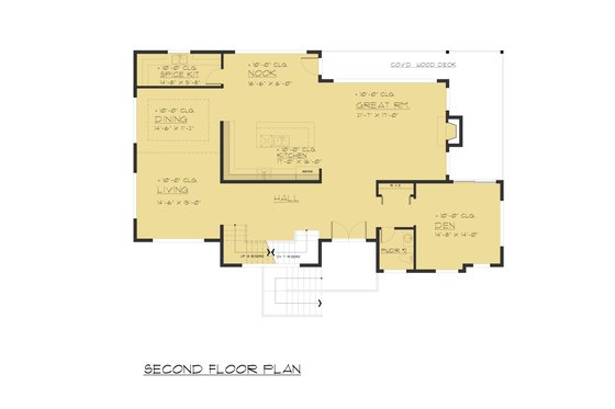 Floor Plan - Main Floor for Modern House Plan #1066-84 - 5 bed, 5.5 bath