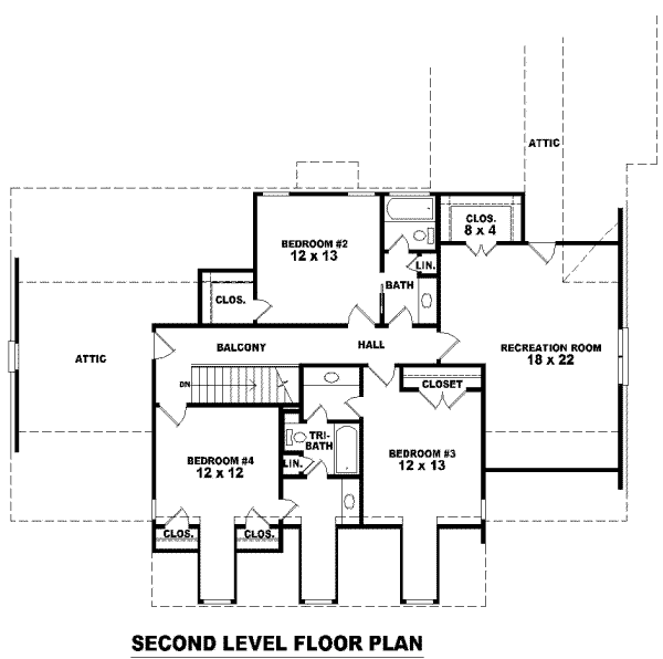 Southern Floor Plan - Upper Floor Plan #81-1085