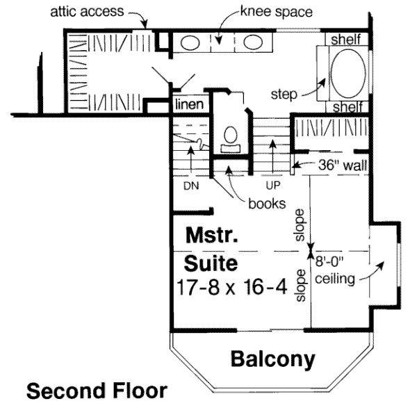 Contemporary Floor Plan - Upper Floor Plan #312-513